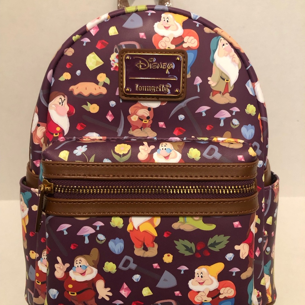 Loungefly Disney Dwarfs Brown and Purple Backpack